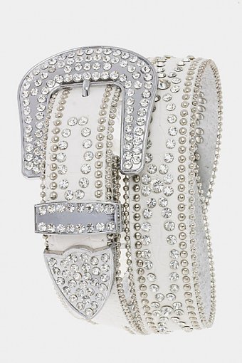 OVAL PATTERN CRYSTAL BELT