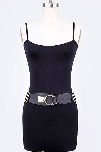 DIAMOND PATTERN ICONIC HOOK ON STRETCH BELT