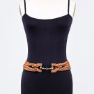BRAIDED LEATHER HOOK ON STRETCH BELT