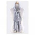 THREAD BALL ALIGNED SOLID COLOR SCARF