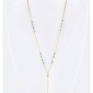 TURQUOISE & METAL TEARDROPS STATION NECKLACE SET
