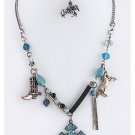 ANTIQUE STYLIZED CROSS CHARM NECKLACE SET