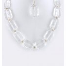 CLEAR ANGULAR ACRYLIC LNECKLACE SET