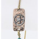 2 TONE METAL STAR TAG SKINNY BANGLE