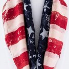 VINTAGE WASHED AMERICAN FLAG INFINITY SCARF