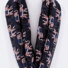AMERICAN FLAG ELEPHANT PATTERN INFINITY SCARF