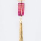 PRECIOUS STONE & CHAIN TASSEL NECKLACE SET
