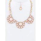 CRYSTAL FLOWER STATEMENT NECKLACE SET