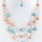 ACRYLIC BEAD TIERED NECKLACE SET