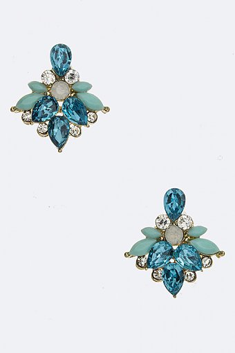 MIX CRYSTAL STUD EARRINGS