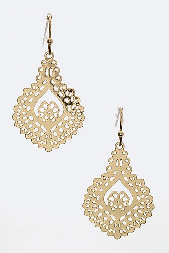 LASER CUT FILIGREE DROP EARRINGS