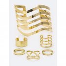 MIX RINGS & WAVY METAL CUFF SET