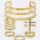 MIX RINGS & ICONIC METAL CUFF SET