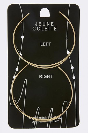 MINIMAL DESIGN CENTER PIERCED CUFF BRACELET SET