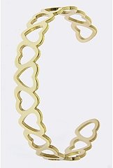 MULTI HEART DESIGN CUFF BRACELET SET
