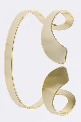 ELEGANT LINE DESIGN CUFF BRACELET SET