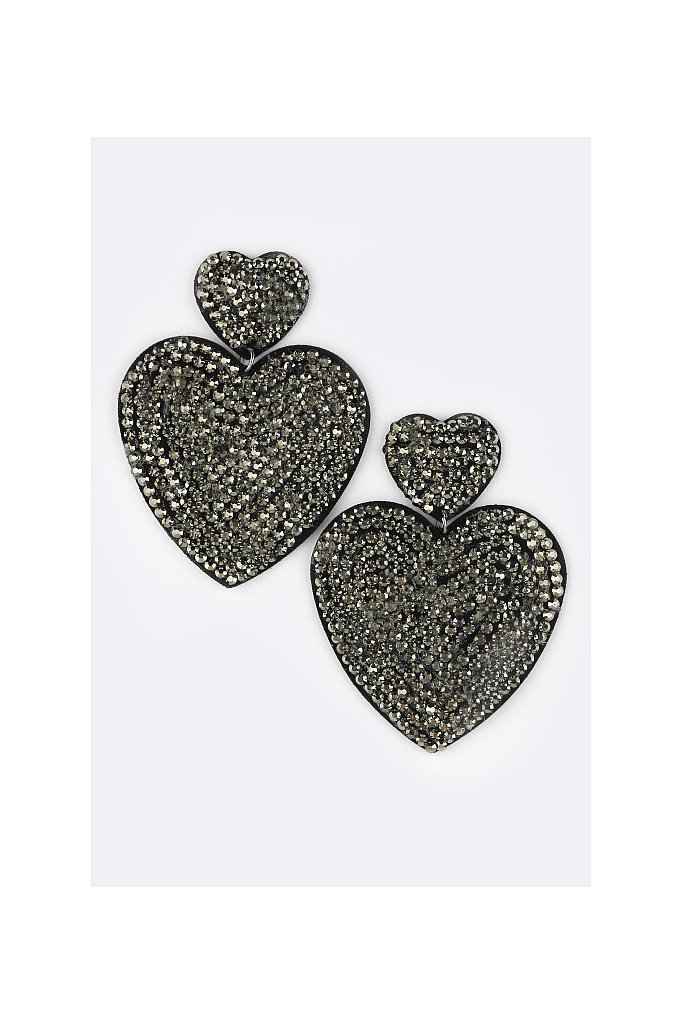 DOUBLE HEART EARRINGS W/CRYSTAL