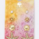 CRYSTAL STARFISH & PEARL STUDS SET