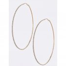 RHINESTONE ENCRUSTED LARGE HOOP EARRINGS