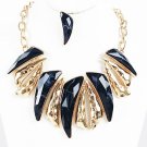 METAL WITH ACRYLIC BEAD NECKLACE SET