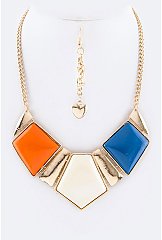 PAVED STONE COLLAR NECKLACE SET