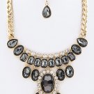 MIX CRYSTALS COLLAR STATEMENT NECKLACE SET