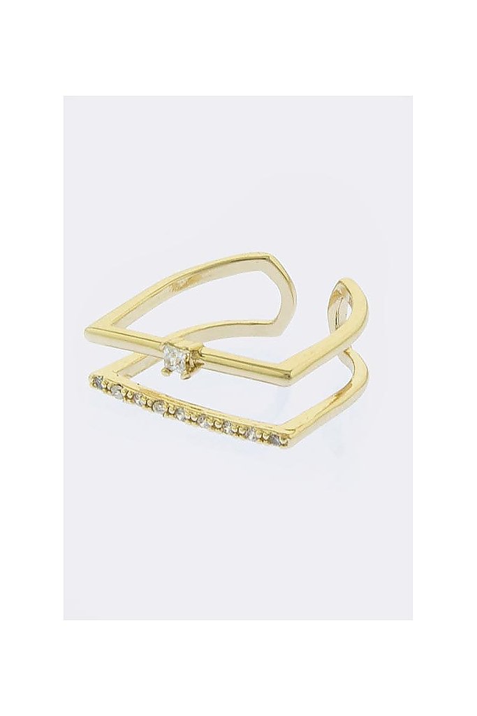 DOUBLE STRAIGHT LINE DESIGN CUFF RING