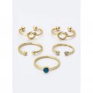 CRYSTAL & LOVE KNOT RINGS SET