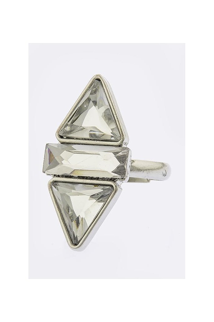 DOUBLE TRIANGLE JEWEL RING