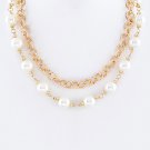 LAYERED PEARL STATION NECKLACE