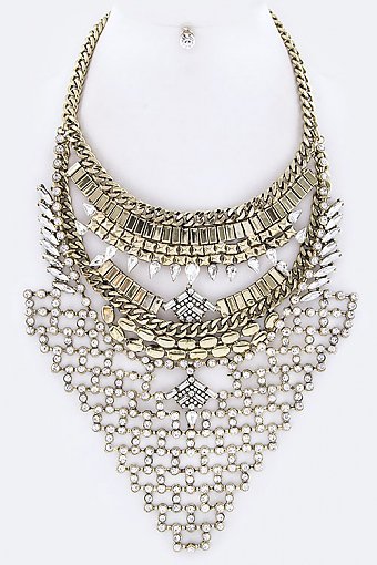 RETRO LUX STATEMENT NECKLACE SET