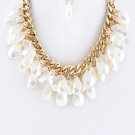 PEARL TEARDROPS LAYER STATEMENT NECKLACE SET
