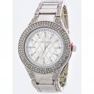 QUILTED TEXTURE CRYSTAL FASHION WATCH