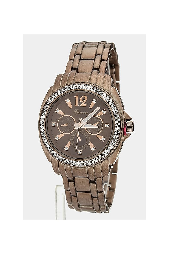 CRYSTAL BEZEL WATCH