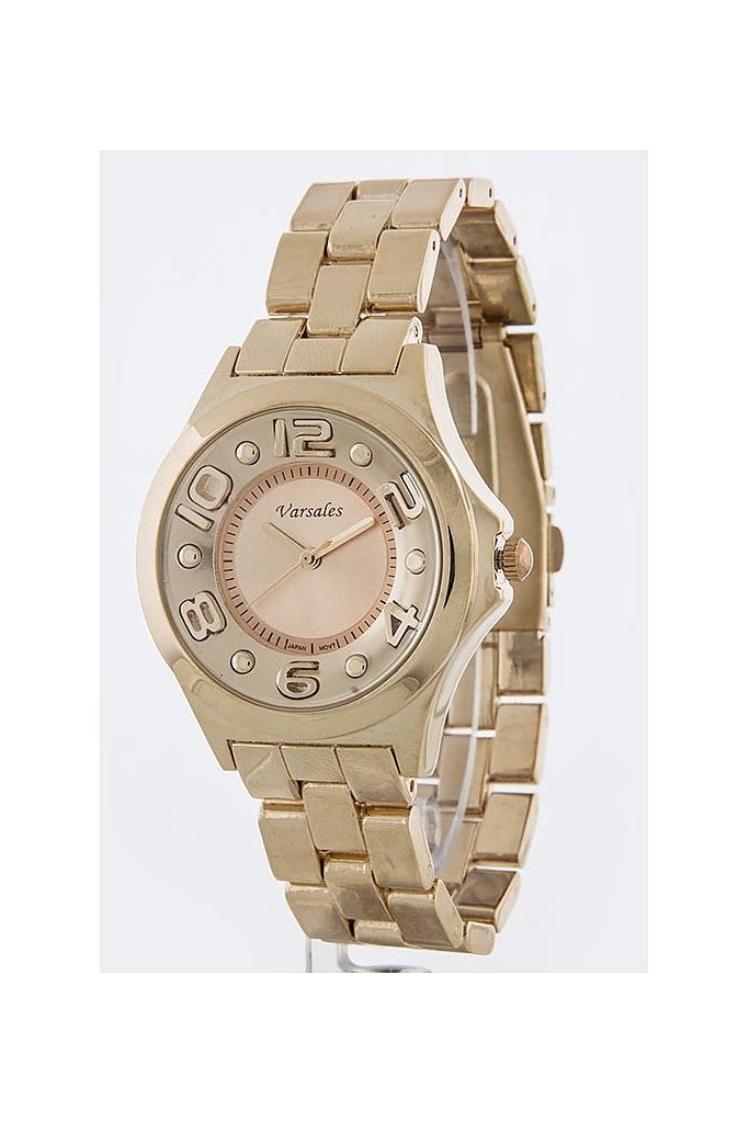 SIMPLE METALIC WATCH WITH LARGE NUMBER