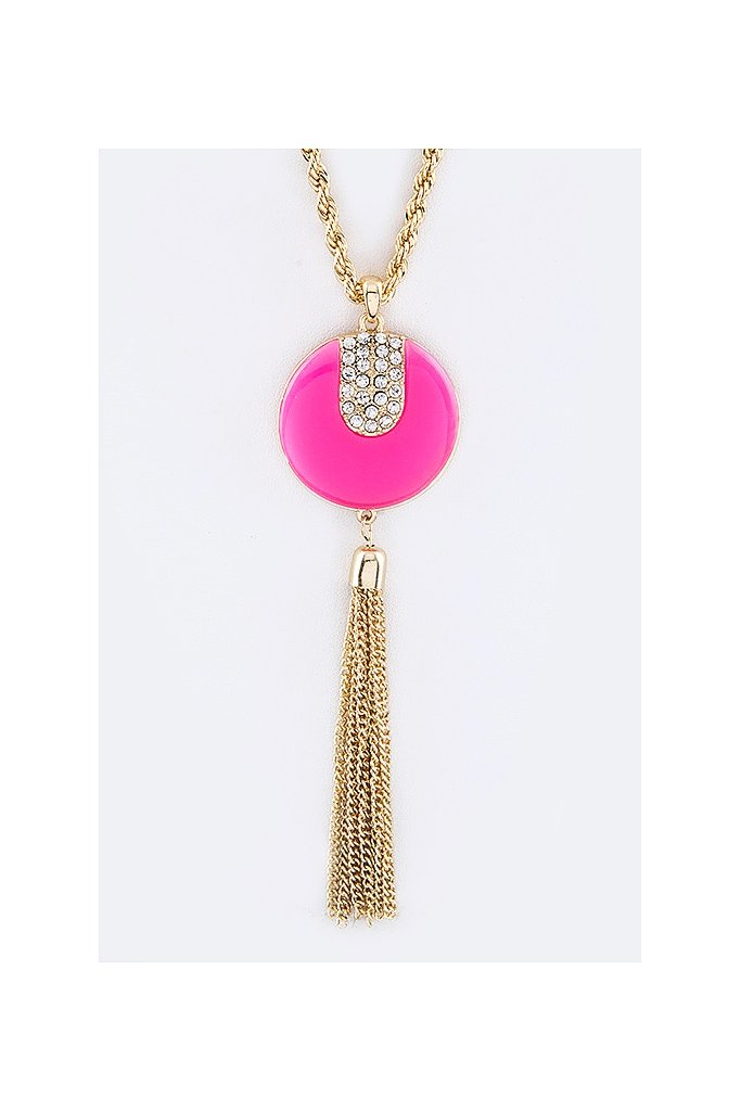 CRYSTAL & ENAMEL PENDANT NECKLACE SET