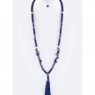 PRECIOUS STONE BEADS & TASSEL NECKLACE SET