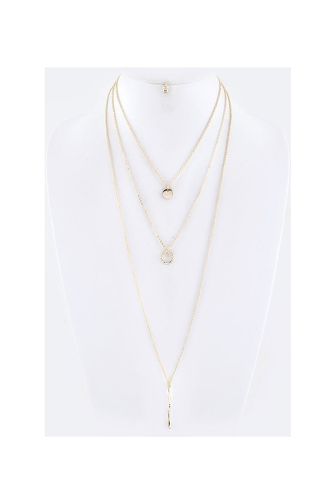 MIX DROP TRI-LAYERED NECKLACE SET