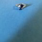 Sterling Silver Double Trillion Cut Blue Spinel CZ Ring- Sizes 5, 7, 8, 9