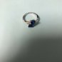 Sterling Silver Double Trillion Cut Blue Spinel CZ Ring- Sizes 5, 7, 8, 9