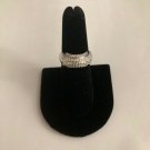 Sterling Silver Curves Reflection Round Clear CZ Ring- Sizes 5, 6, 7, 8, 9