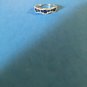 Sterling Silver Cascading Wave Round Cut Clear & Blue Spinel CZ Ring- Sizes 6-8