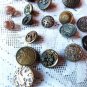VICTORIAN BRASS BUTTONS VICTORIAN PIN CUSHION VINTAGE BUTTONS