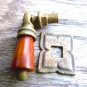BAKELITE AMBER DRAWER PULL VINTAGE CABINET DROP PULL CINNAMON BAKELITE