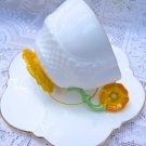 AYNSLEY TEA CUP FLOWER HANDLE CUP & SAUCER AYNSLEY TEACUP & SAUCER
