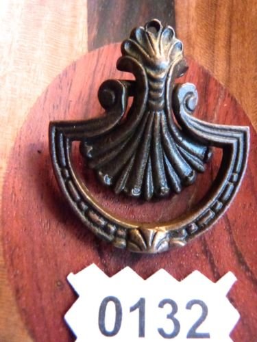 FEDERAL DRAWER PULL VINTAGE CABINET BAIL RING PULL FAN PATTERN SHELL
