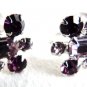 VINTAGE SHERMAN EARRINGS AMETHYST CRYSTALS SHERMAN JEWELRY