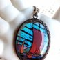 BUTTERFLY WING JEWELRY STERLING MORPHO BUTTERFLY CHINESE JUNK BOAT JAPANESE