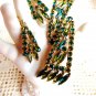 VINTAGE GERMAN JEWELRY GES GESHA DEMI PARURE PERIDOT BROOCH EARRINGS
