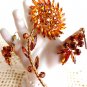 VINTAGE GERMAN EARRINGS GES GESCH DEMI PARURE VINTAGE FLOWER BROOCH EARRINGS